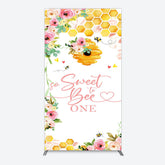Lofaris Floral Sweet To Bee One Happy Birthday Rectangle Backdrop